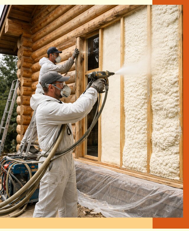 Утепление деревянного дома ППУ в Димитровграде от 4327 руб/м2 | ТепломастерДмт — под ключ
