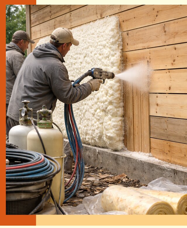 Утепление деревянного дома пенополиуретаном в Димитровграде