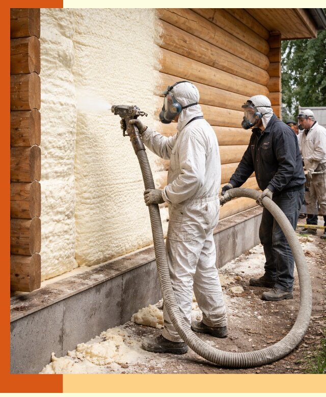 Утепление дома из бруса пенополиуретаном в Димитровграде
