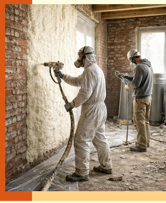 Утепление кирпичного дома пенополиуретаном в Димитровграде