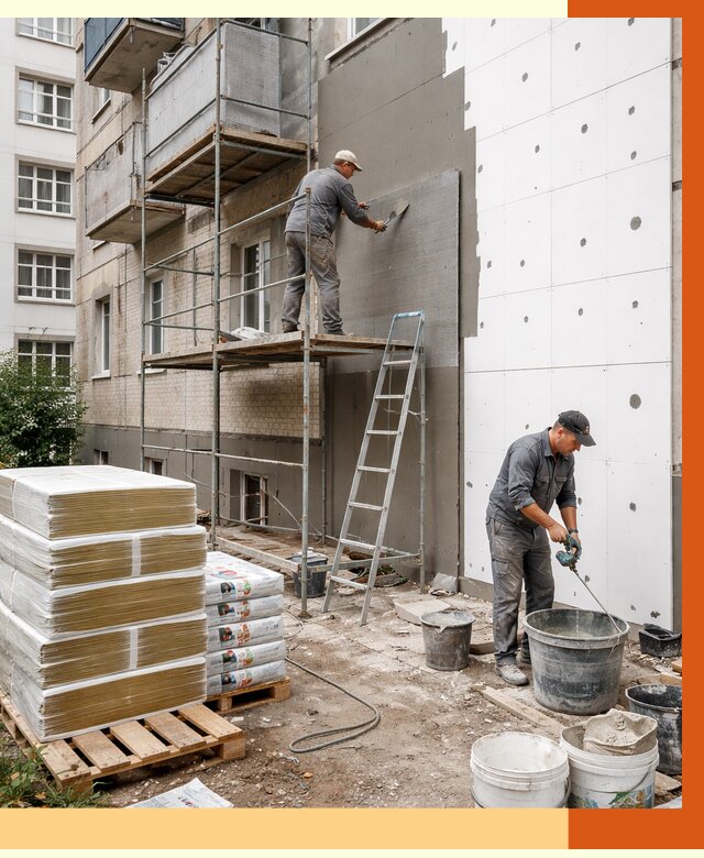 Утепление квартиры снаружи в Димитровграде от 6336 руб/м2 под ключ | ТепломастерДмт