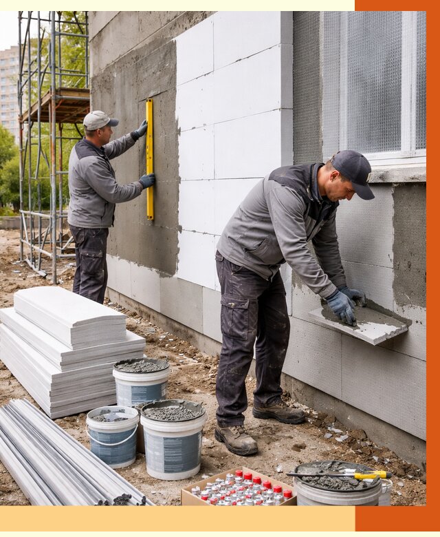 Утепление фасада и стен снаружи в Димитровграде от 4327 руб. | ТепломастерДмт