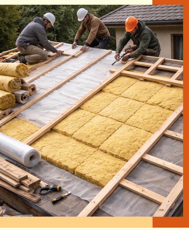 Утепление скатной крыши в Димитровграде от 1288 руб./м2 под ключ | ТепломастерДмт