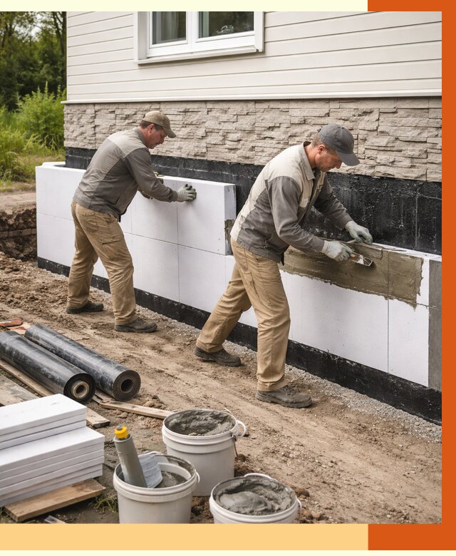 Утепление фундамента снаружи в Димитровграде от 4327 руб. за м² | ТепломастерДмт