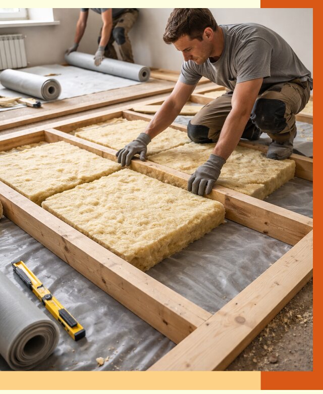 Утепление деревянного пола в Димитровграде от 1545 руб./м2 под ключ | ТепломастерДмт