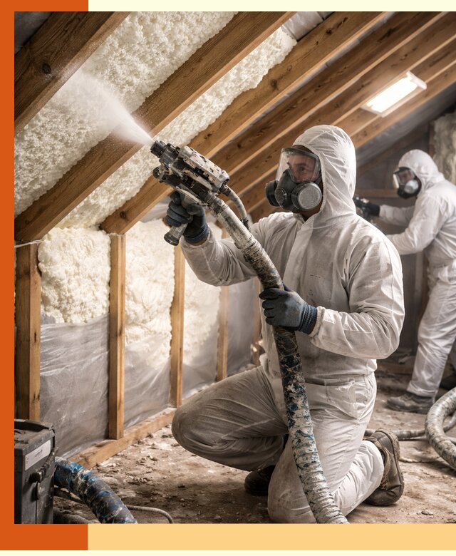 Утепление чердака пенополиуретаном (ППУ) в Димитровграде