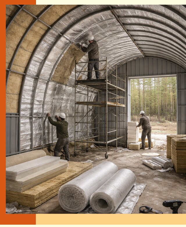 Утепление арочного ангара под ключ в Димитровграде