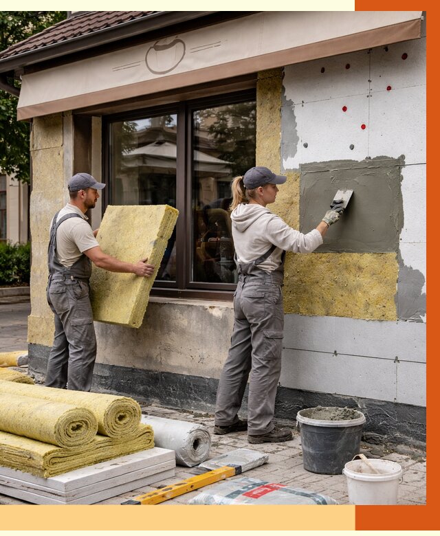 Утепление кафе в Димитровграде от 4327 руб/м2 — комплексно под ключ | ТепломастерДмт