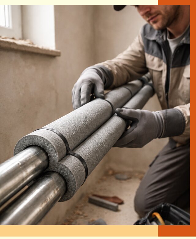 Утепление труб отопления в Димитровграде от 2936 руб. за м² — услуги под ключ | ТепломастерДмт