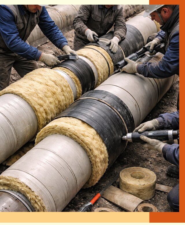 Утепление трубопровода в Димитровграде под ключ от 1906 руб. — надежно и выгодно | ТепломастерДмт