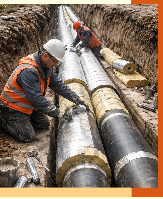 Утепление теплотрассы в Димитровграде от 4636 руб./м2 — ппу и комплексная изоляция | ТепломастерДмт