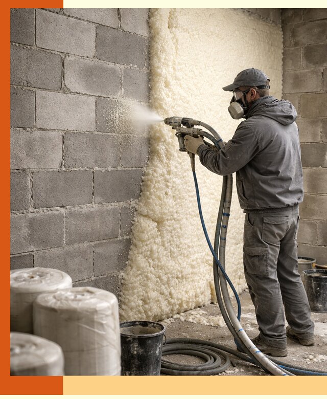 Утепление блочной стены ППУ в Димитровграде качественно и надёжно