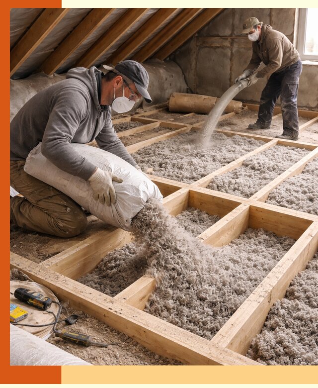 Заполнение полостей чердачного перекрытия в Димитровграде качественно и надёжно