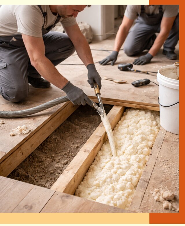 Заполнение пустот пола в Димитровграде от 2782 руб. — утепление пустот пола под ключ | ТепломастерДмт