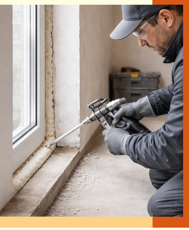 Герметизация стыков ППУ в Димитровграде от 1700 руб. за м2 — утепление примыканий под ключ | ТепломастерДмт