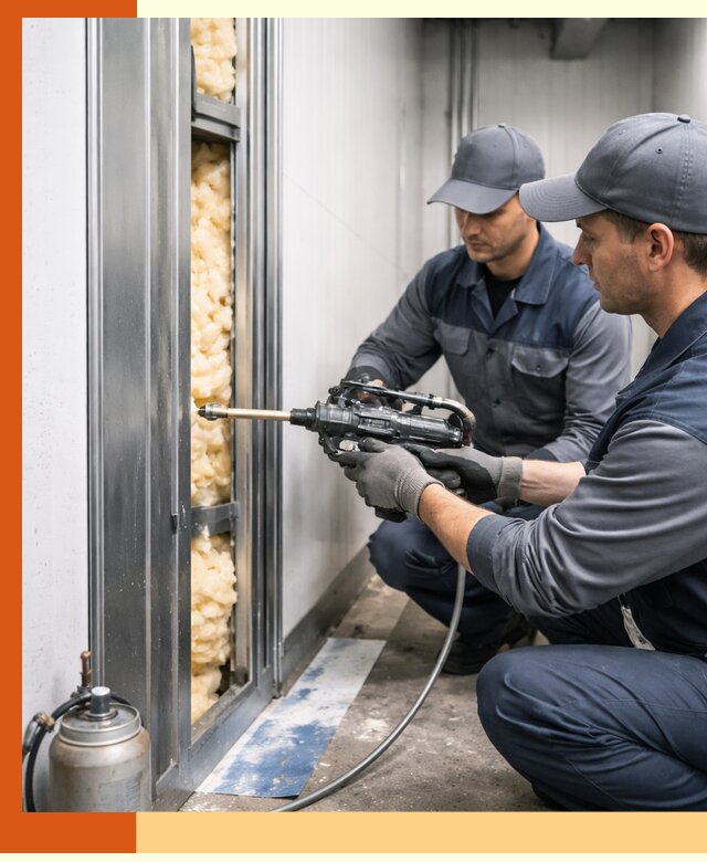 Заполнение пустот холодильных панелей в Димитровграде специализированной пеной