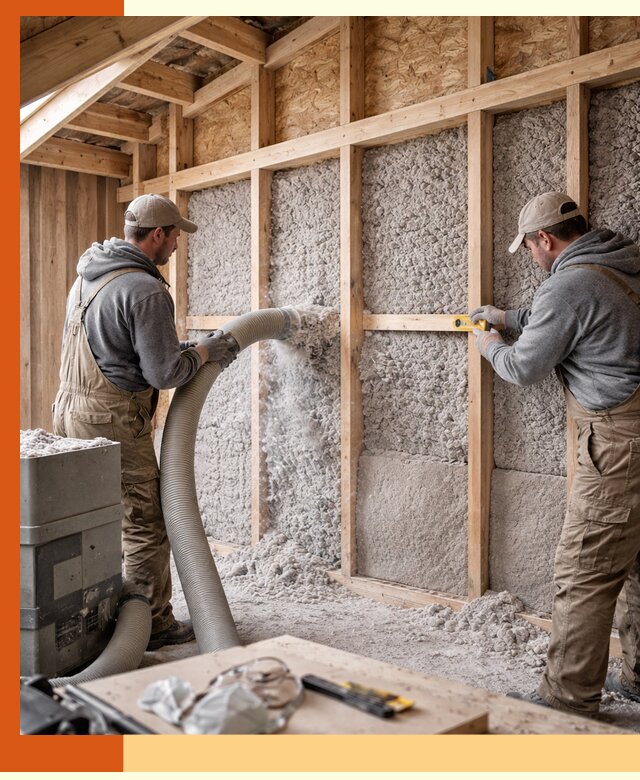 Утепление эковатой стен, потолков и перекрытий в Димитровграде