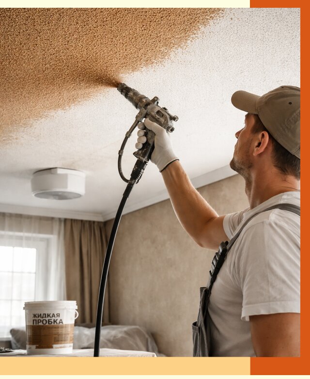 Утепление потолка жидкой пробкой в Димитровграде от 3606 руб. | ТепломастерДмт