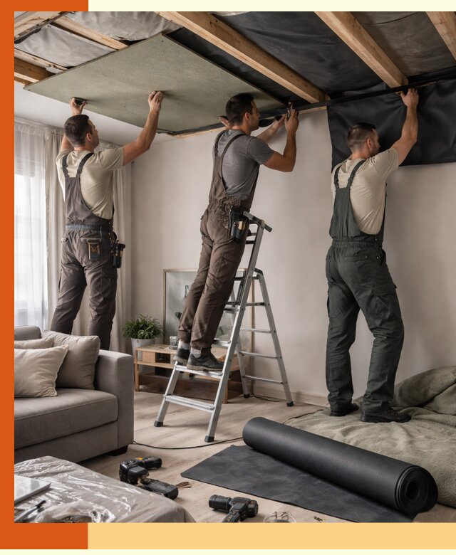 Шумоизоляция потолка в Димитровграде — профессиональное устранение шумов