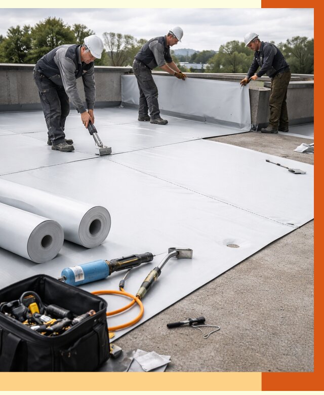 Гидроизоляция мембранной кровли в Димитровграде от 7727 руб./м² — профессионально | ТепломастерДмт