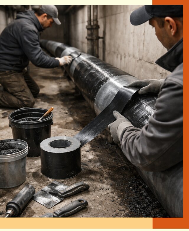 Гидроизоляция труб в Димитровграде от 2576 руб. — профессиональная герметизация | ТепломастерДмт