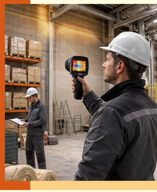 Тепловизионное обследование склада и выявление утечек в Димитровграде