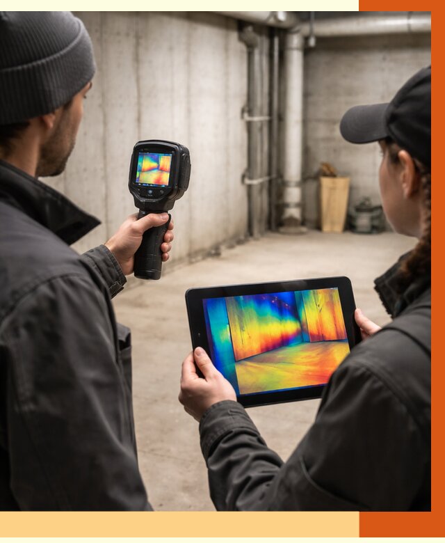 Тепловизионное обследование подвала в Димитровграде от 4636 руб. — проверка гидроизоляции | ТепломастерДмт