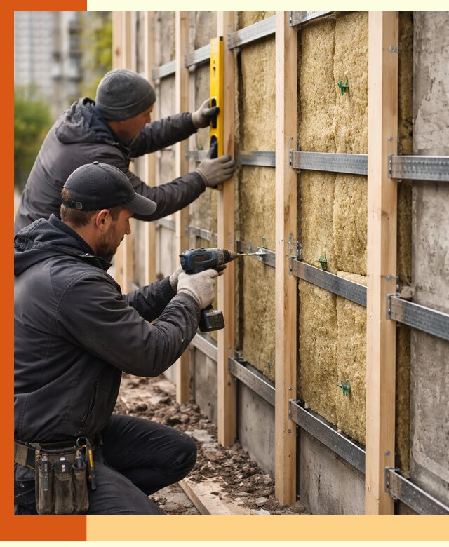 Монтаж обрешетки под утепление зданий и квартир в Димитровграде